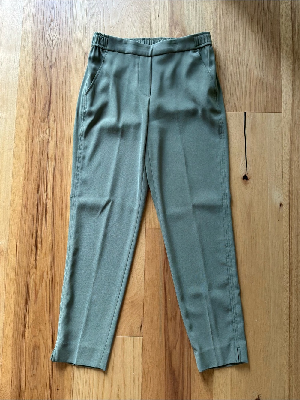 White House Black Market Olive Green Cropped Dress Pants, Size 0
